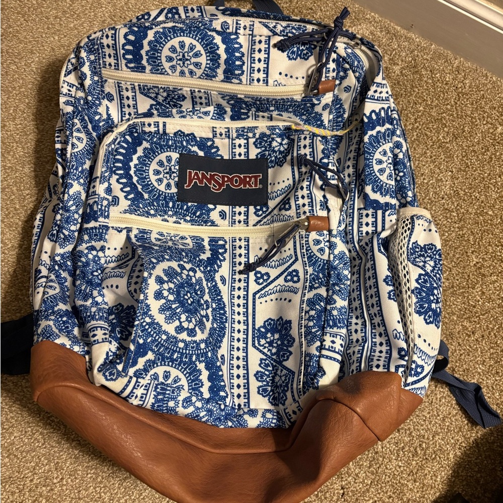 Jansport Blue and White Backpack